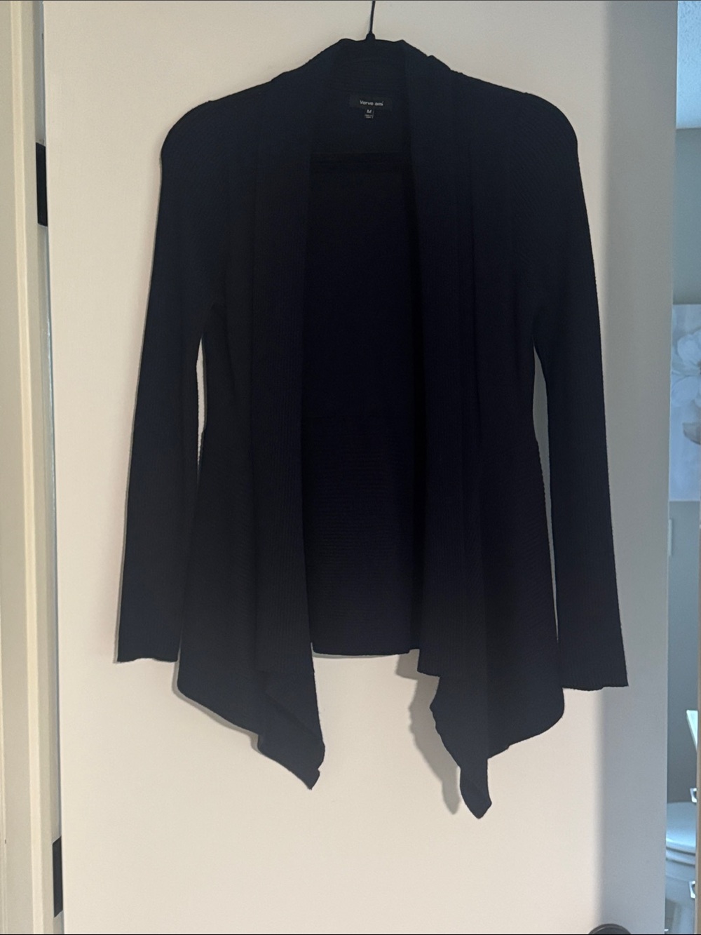 Open-Front Black Women's Sweater Cardigan